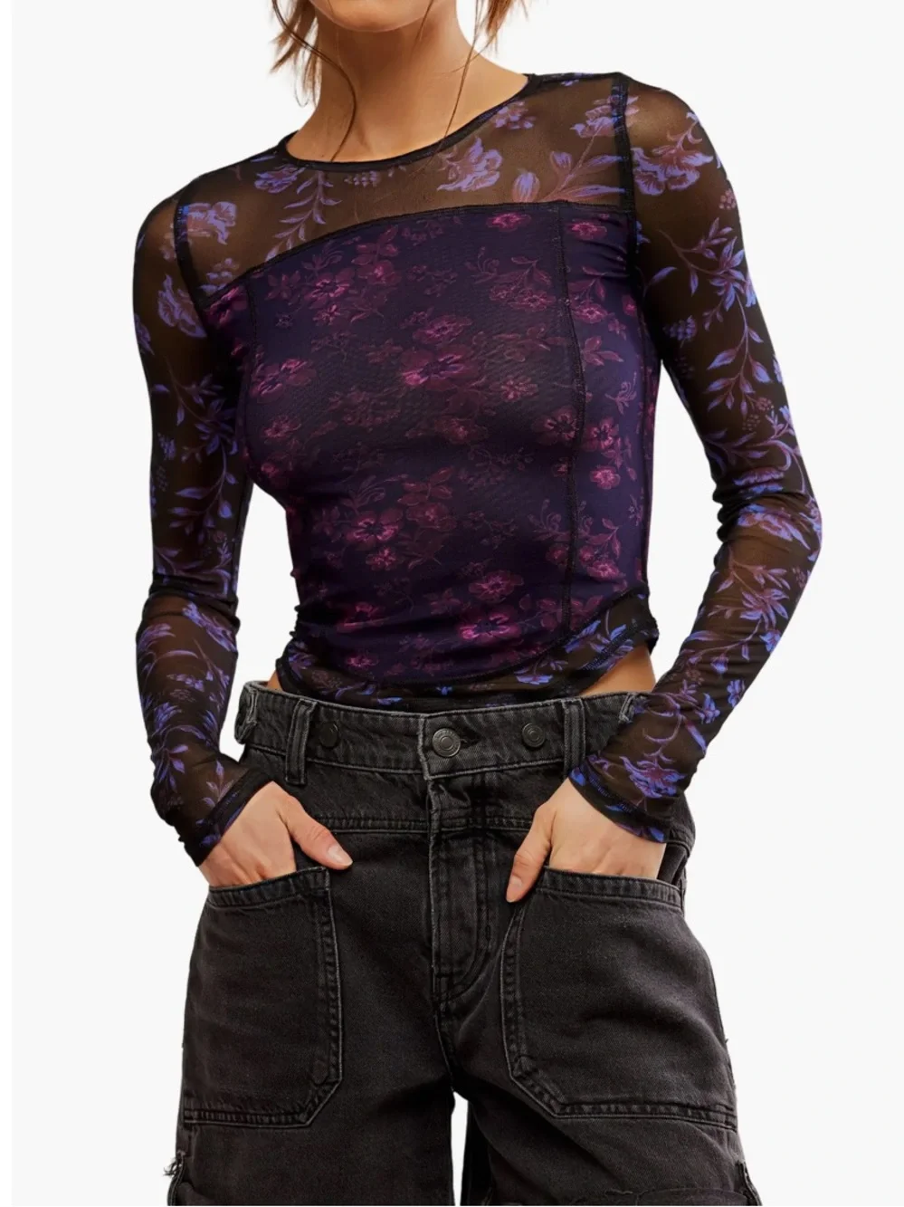 Free People Mesh Top